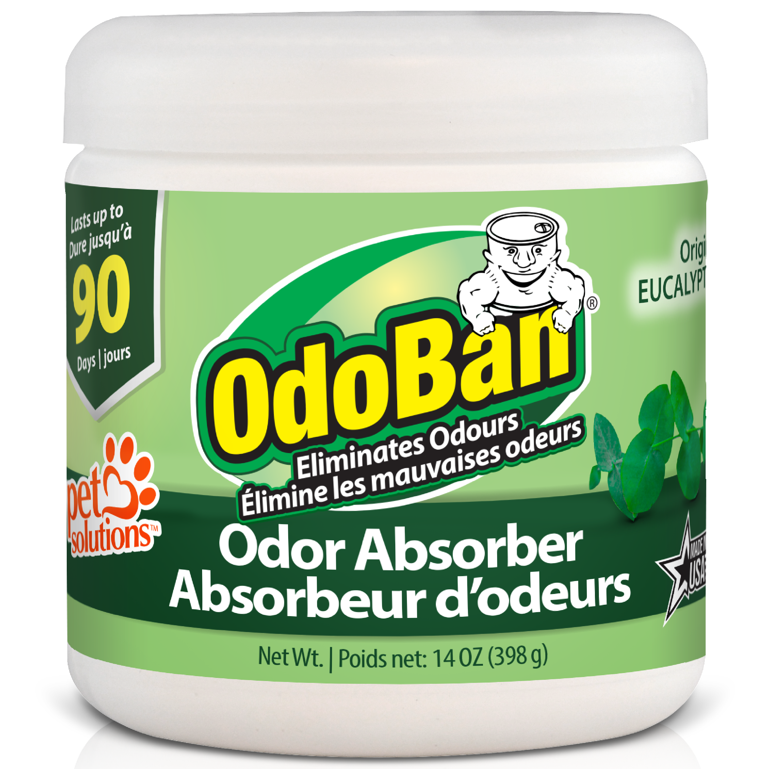 OdoBan 14 oz Absorbeur d'odeurs solide eucalyptus, éliminateur d